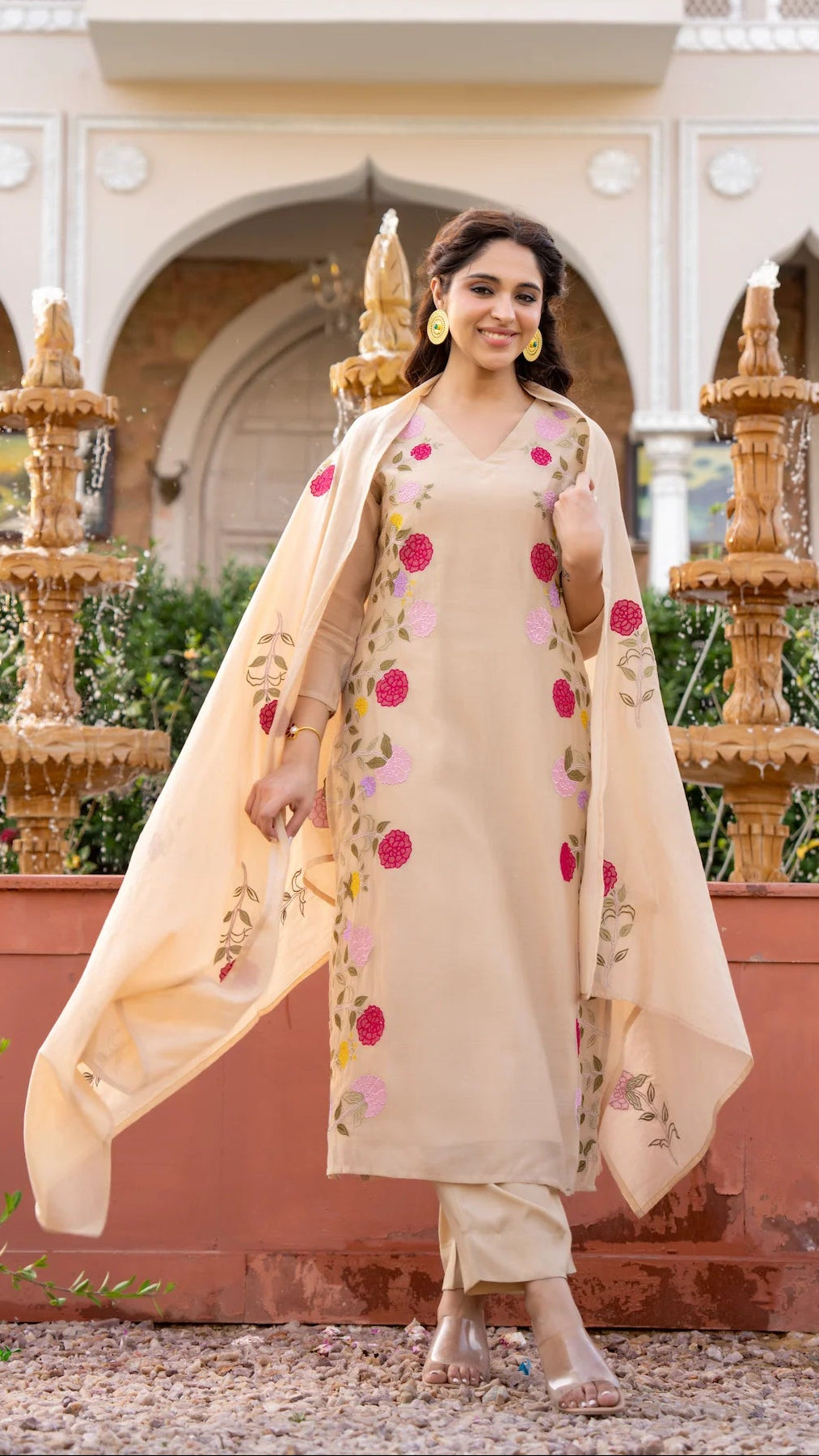 Charulata Plum Embroidered Suit Set