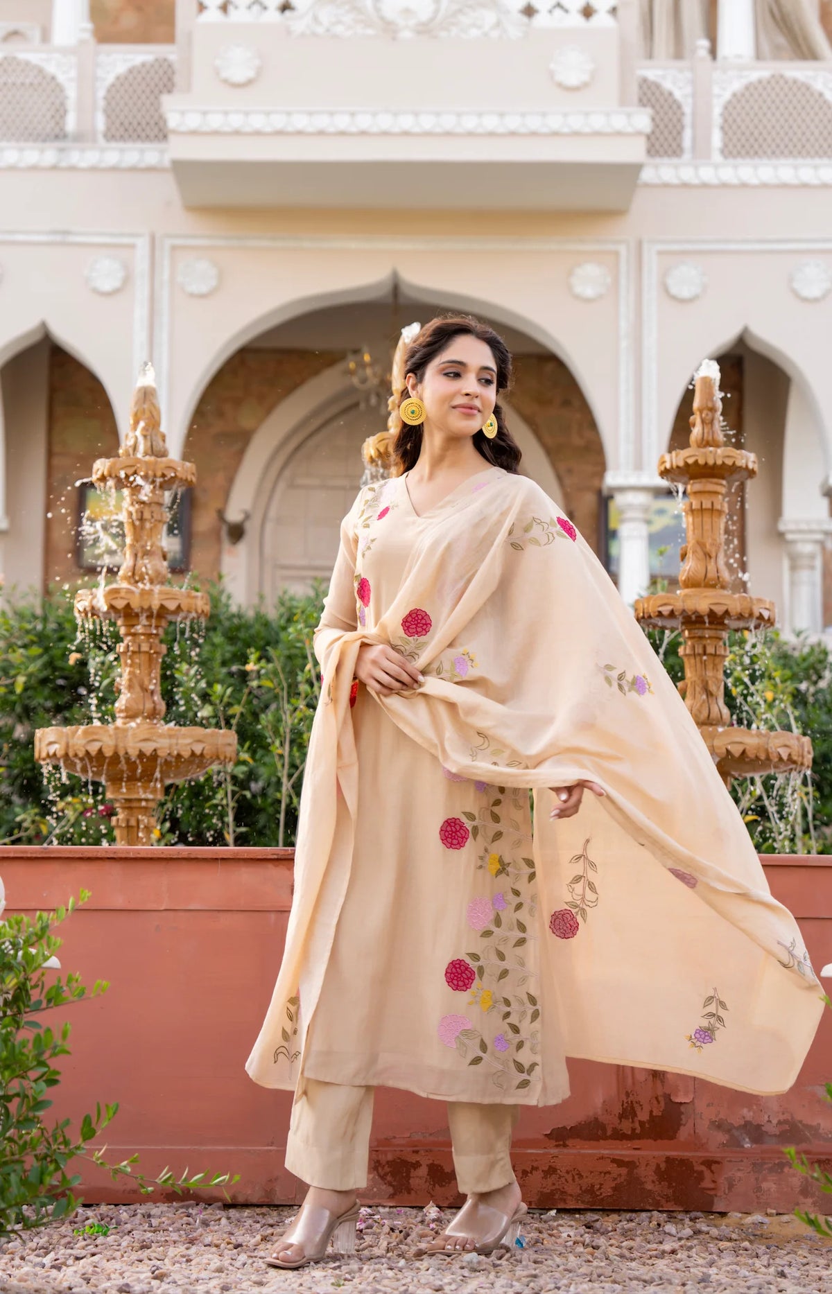 Charulata Plum Embroidered Suit Set