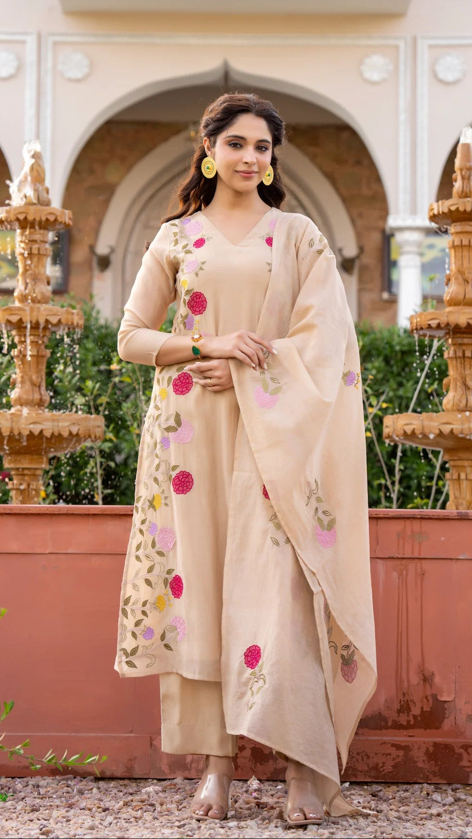 Charulata Plum Embroidered Suit Set