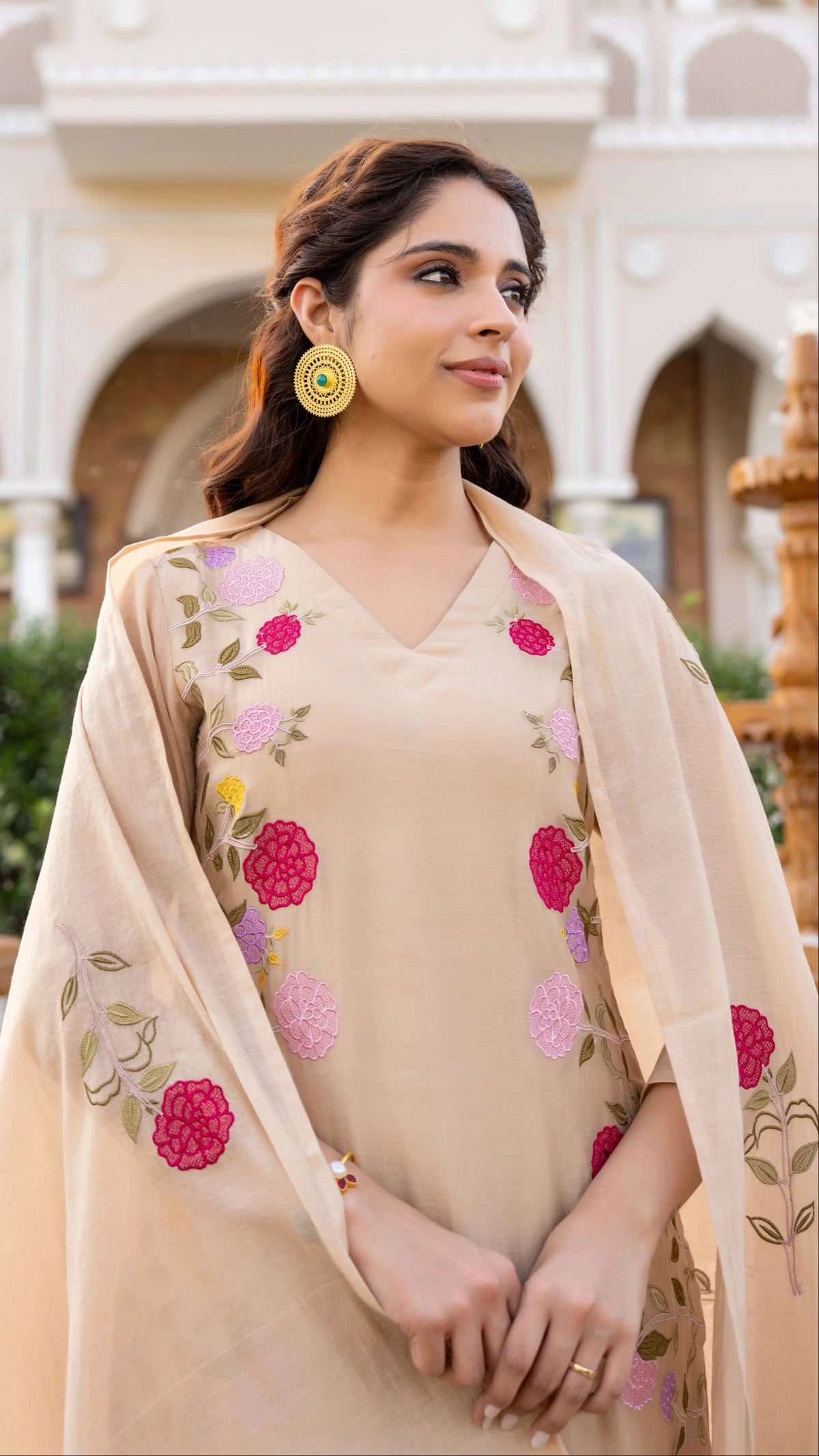 Charulata Plum Embroidered Suit Set