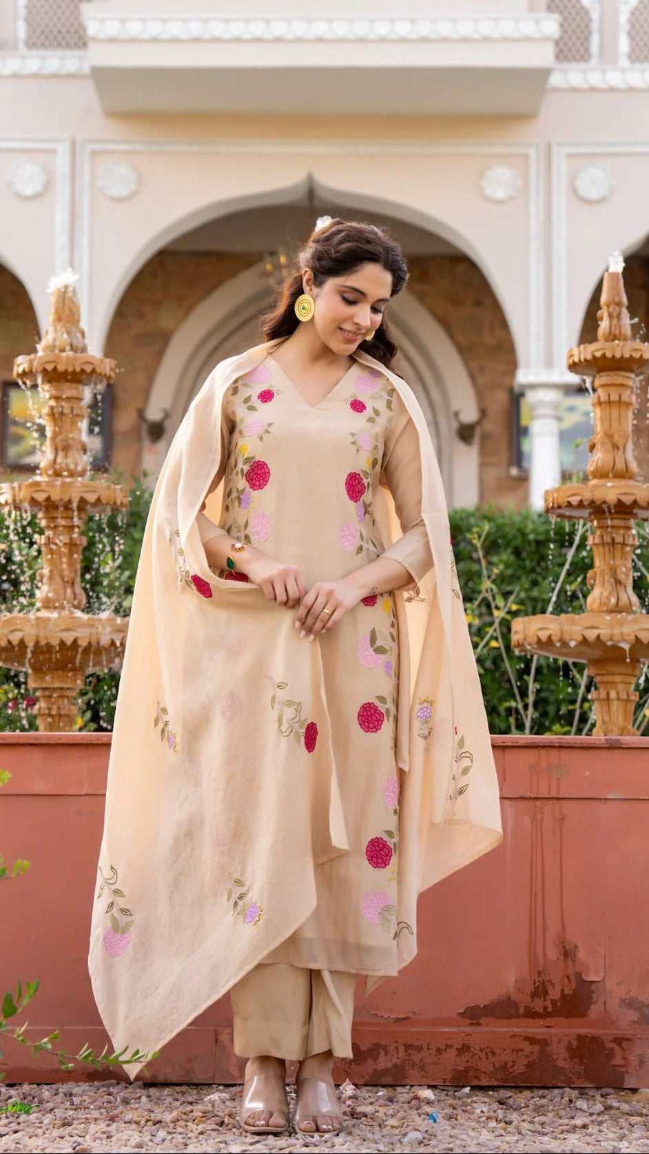 Charulata Plum Embroidered Suit Set