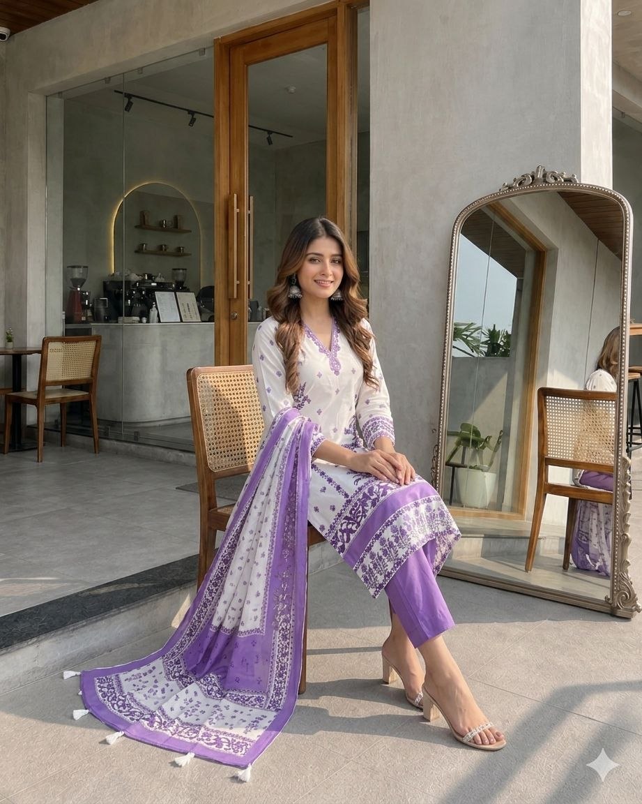 Very Attractive MalBerry Silk HandWork Suit Set