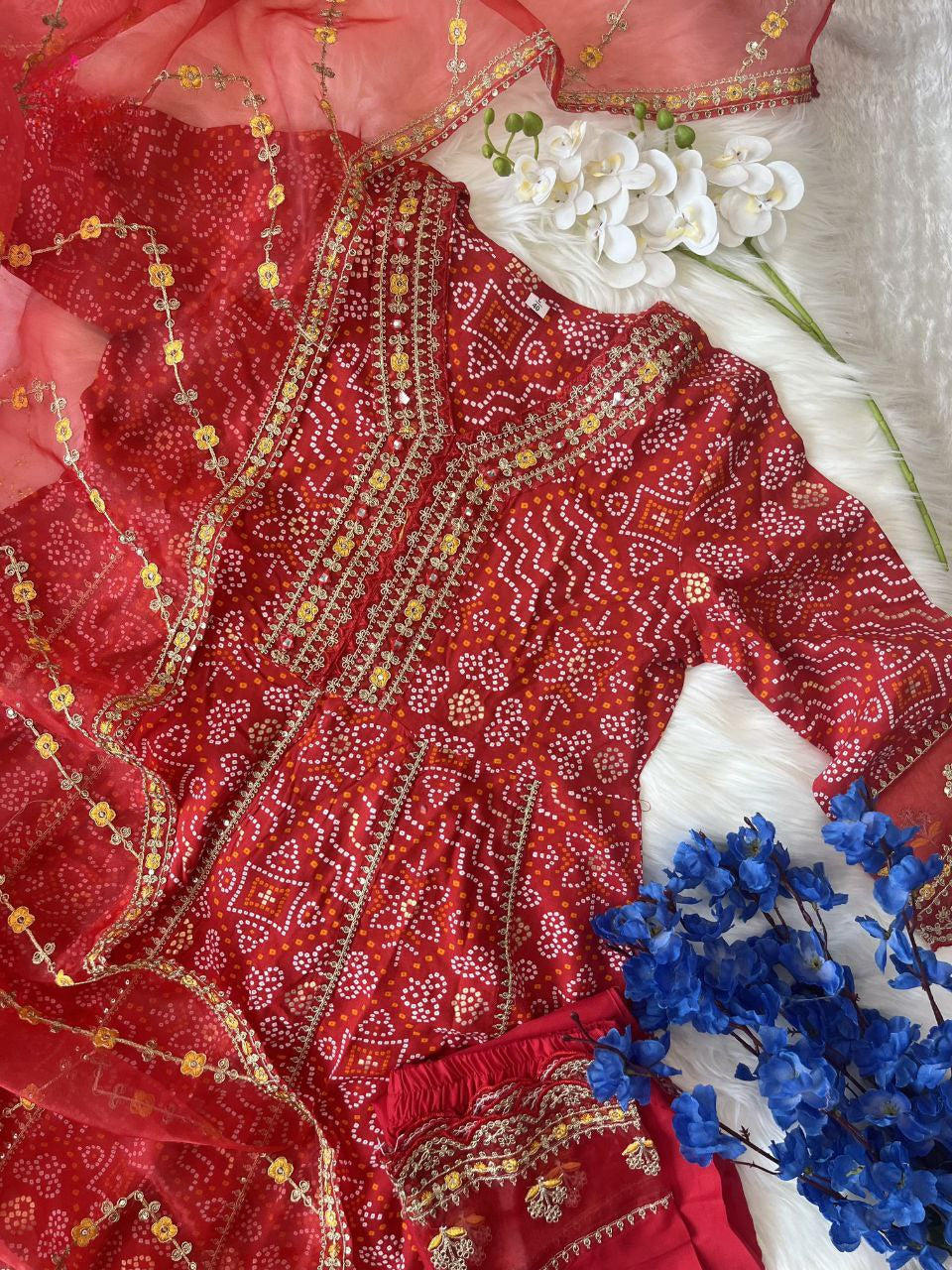 Traditional Festival Suit Set With Dupatta