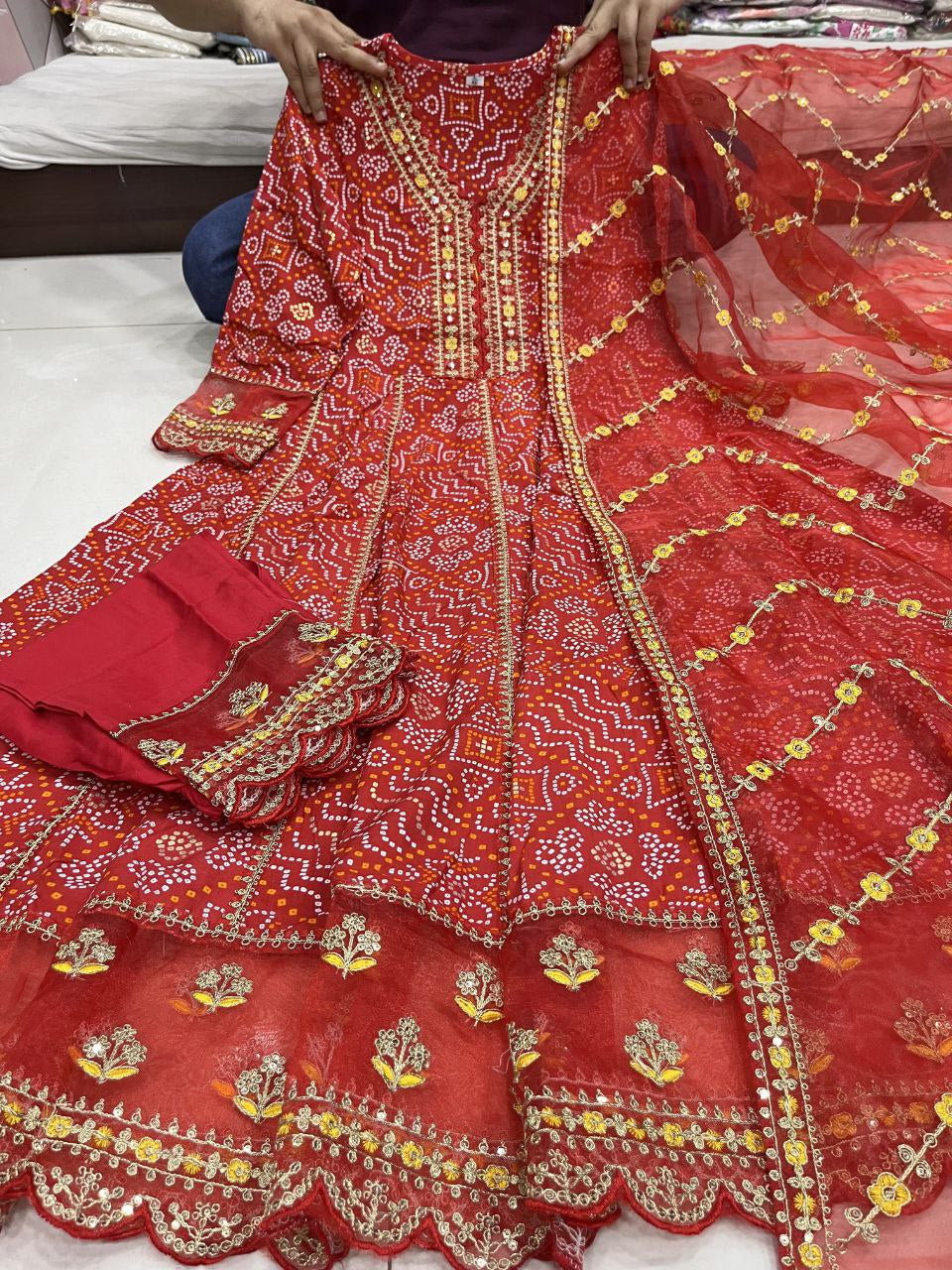 Traditional Festival Suit Set With Dupatta