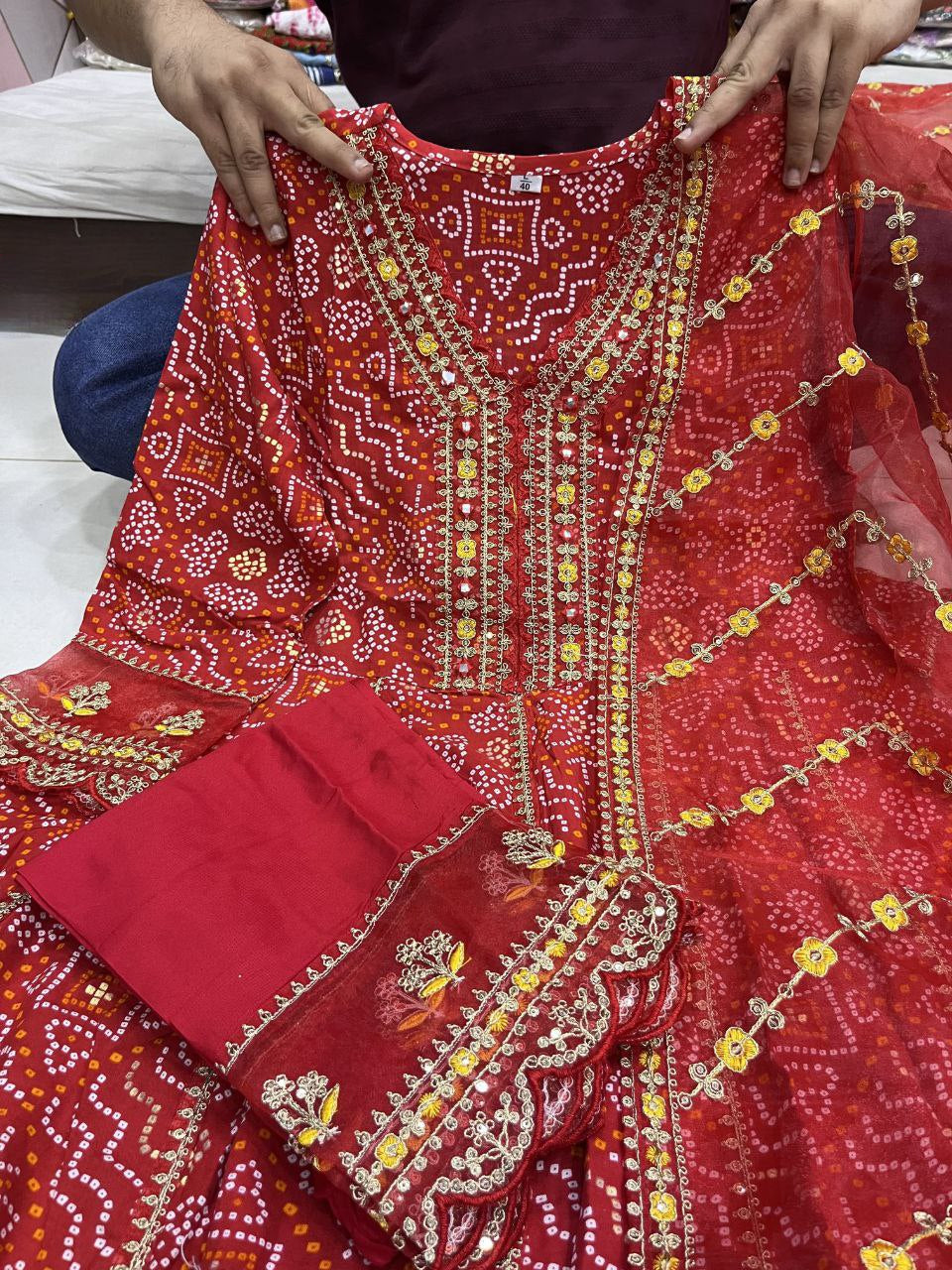 Traditional Festival Suit Set With Dupatta