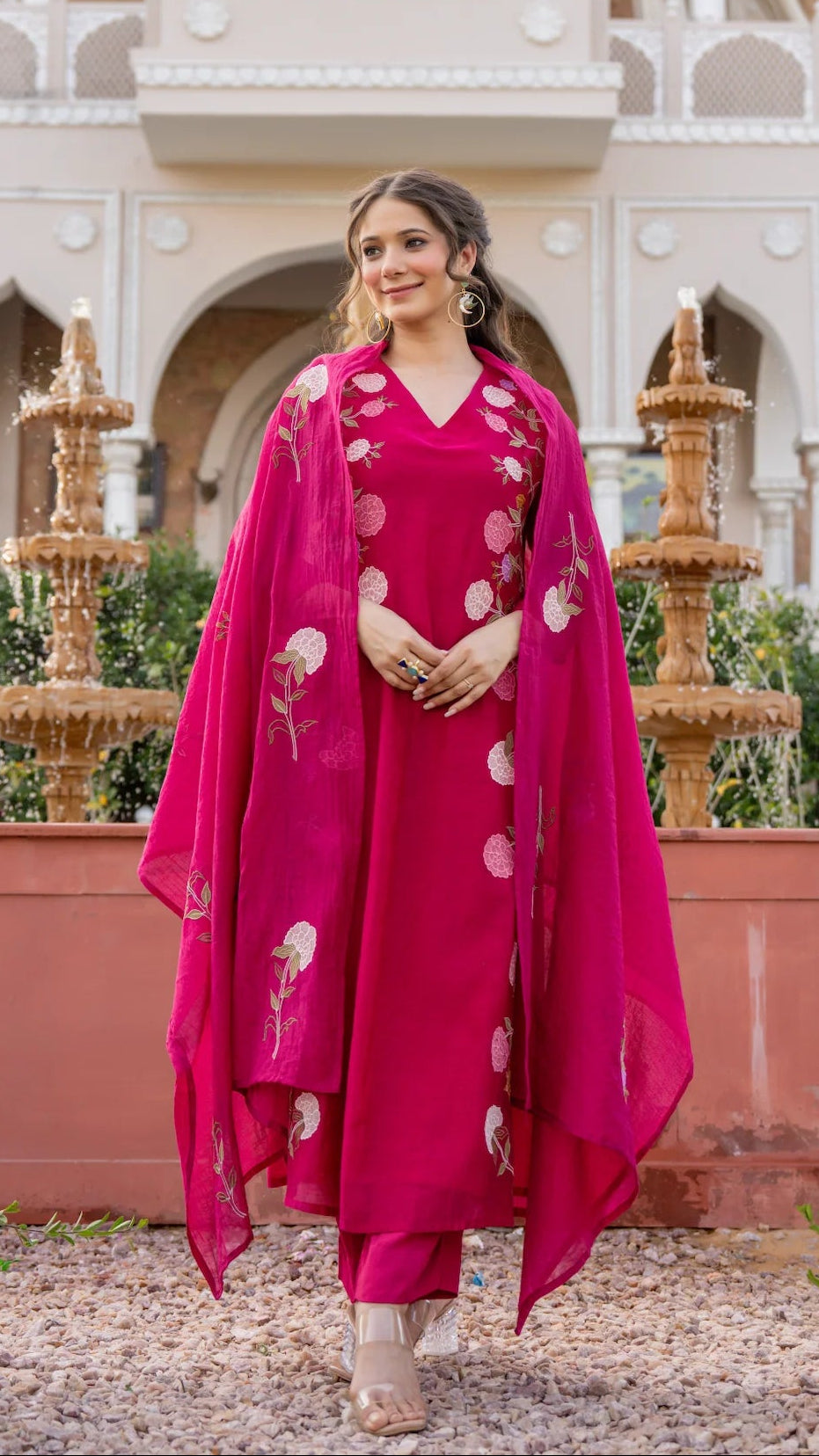 Charulata Plum Embroidered Suit Set